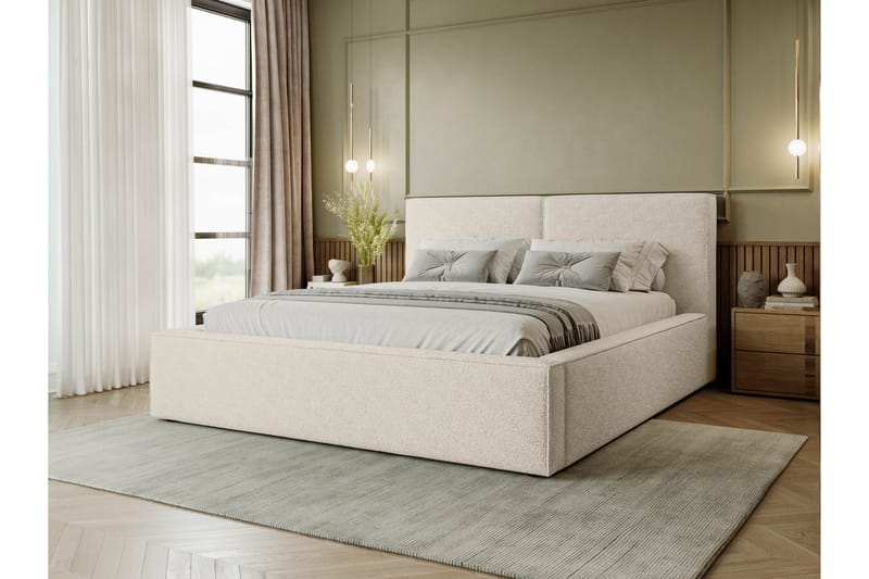 Bizantine Förvaringssäng 200x200 cm - Beige - Möbler - Säng - Säng med förvaring - Dubbelsäng med förvaring