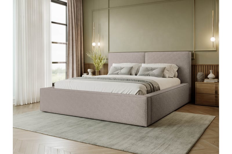 Bizantine Förvaringssäng 200x200 cm - Beige - Möbler - Säng - Säng med förvaring - Dubbelsäng med förvaring