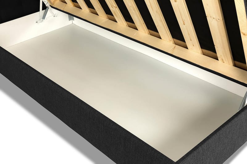 Box Bed Suset 140x200 - Mörkgrå - Säng med förvaring - Komplett sängpaket
