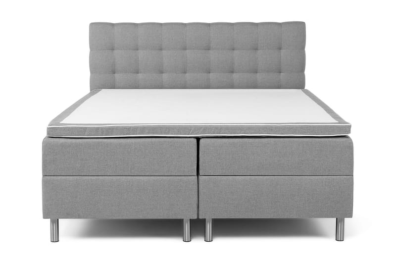 Box Bed Suset 160x200 - Ljusgrå - Säng med förvaring - Komplett sängpaket