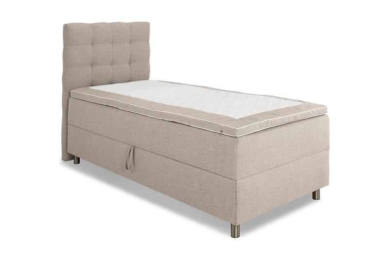 Box Bed Suset 80x200 - Beige - Säng med förvaring - Komplett sängpaket