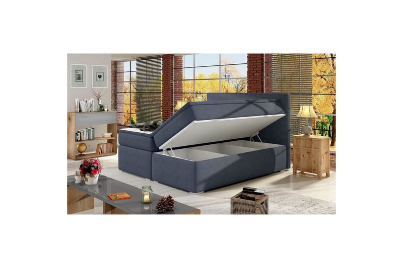 Boxspring Eltap Divalo - Soro 76, Blå, 140x200 cm - Möbler - Säng - Säng med förvaring