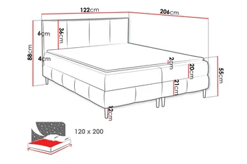 Celestine Förvaringssäng 120x200 cm - Vit - Möbler - Säng - Säng med förvaring