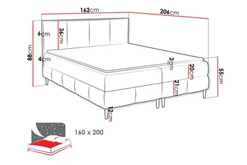 Celestine Förvaringssäng 160x200 cm - Vit - Möbler - Säng - Säng med förvaring