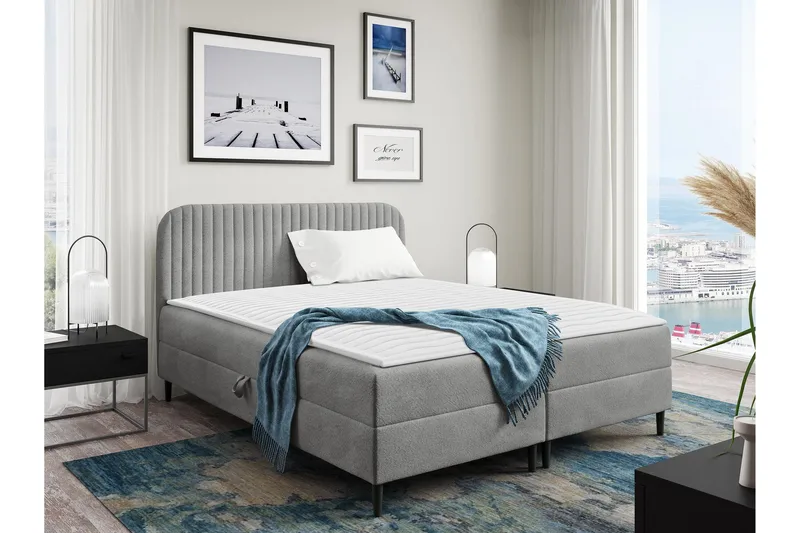 Celestine Förvaringssäng 180x200 cm - Svart/Vit - Möbler - Säng - Säng med förvaring