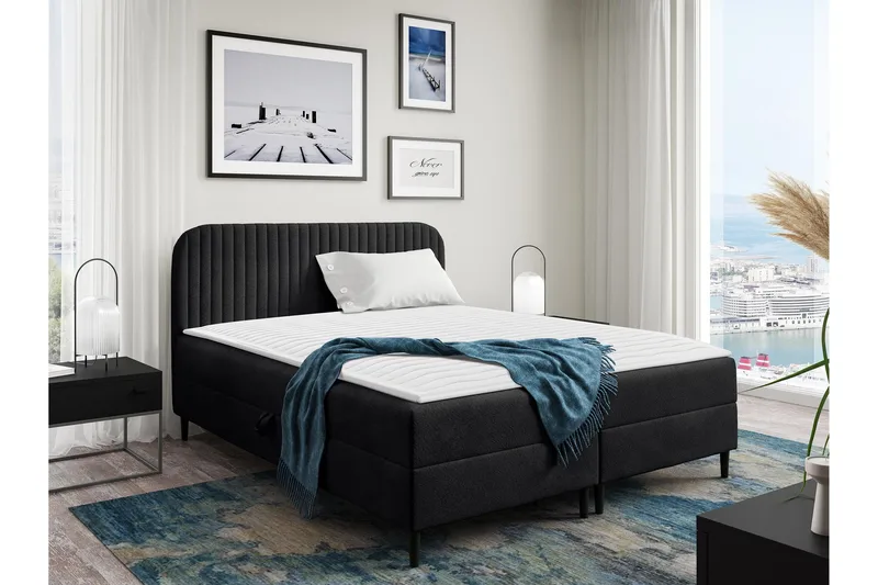 Celestine Förvaringssäng 200x200 cm - Svart - Möbler - Säng - Säng med förvaring