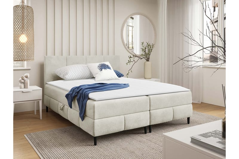 Celestine Förvaringssäng 200x200 cm - Vit - Möbler - Säng - Säng med förvaring - Dubbelsäng med förvaring
