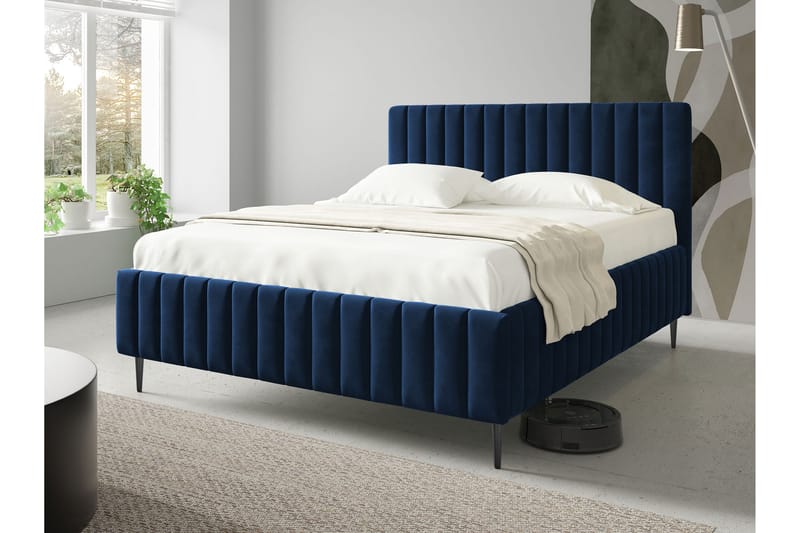 Desio Förvaringssäng 140x200 cm - Blå - Möbler - Säng - Säng med förvaring - Dubbelsäng med förvaring