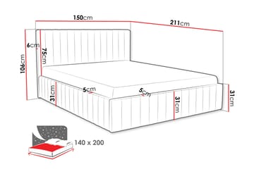 Desio Förvaringssäng 140x200 cm - Brun - Möbler - Säng - Säng med förvaring - Dubbelsäng med förvaring