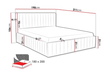 Desio Förvaringssäng 180x200 cm - Beige/Grå - Möbler - Säng - Säng med förvaring - Dubbelsäng med förvaring