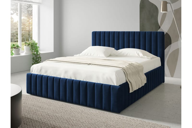 Desio Förvaringssäng 180x200 cm - Blå - Möbler - Säng - Säng med förvaring - Dubbelsäng med förvaring