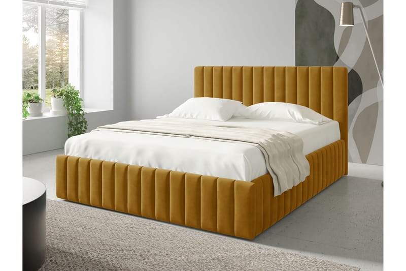 Desio Förvaringssäng 180x200 cm - Gul - Möbler - Säng - Säng med förvaring - Dubbelsäng med förvaring