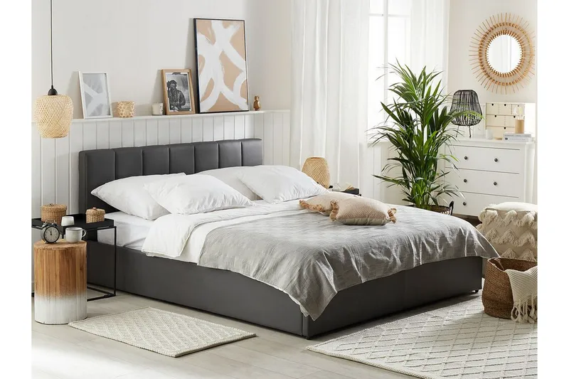 Dreuxa Förvaringssäng 140x200 cm - Konstläder/Grå - Möbler - Säng - Säng med förvaring