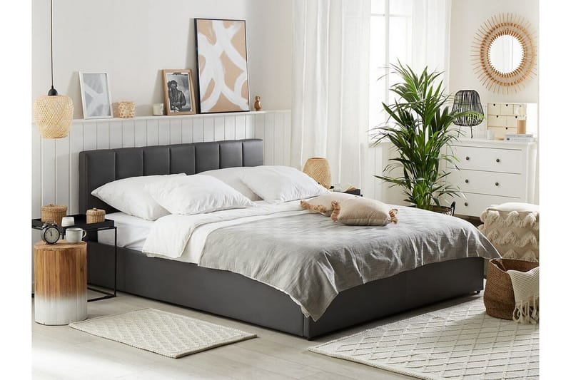 Dreuxa Förvaringssäng 140x200 cm - Konstläder/Grå - Möbler - Säng - Säng med förvaring