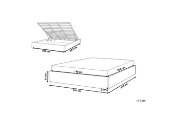 Dubbelsäng Dinan med lamellram Vit, 180x200 cm - Vit, 180x200 cm - Möbler - Säng - Säng med förvaring