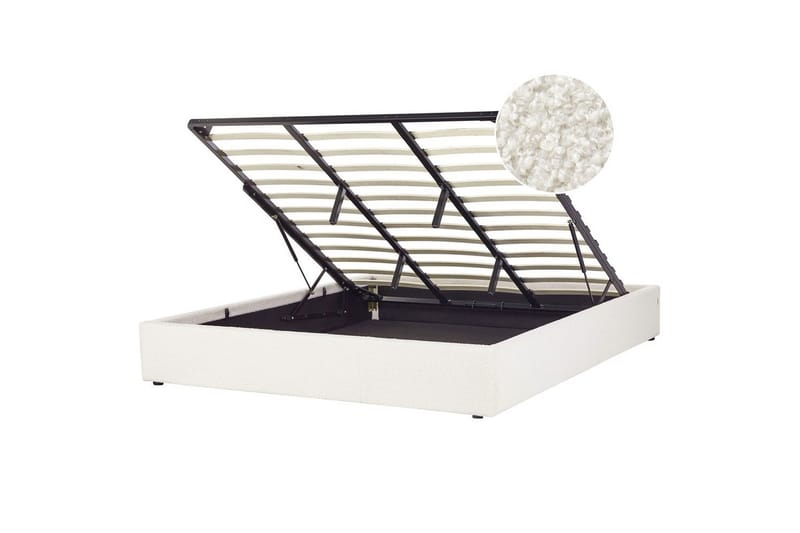 Dubbelsäng Dinan med lamellram Vit, 180x200 cm, Vit, 180x200 cm