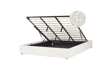 Dubbelsäng Dinan med lamellram Vit, 180x200 cm - Vit, 180x200 cm - Möbler - Säng - Säng med förvaring