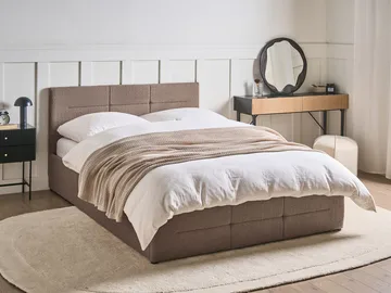 Dubbelsäng Massognes 140x200 cm - Taupe - Möbler - Säng - Säng med förvaring