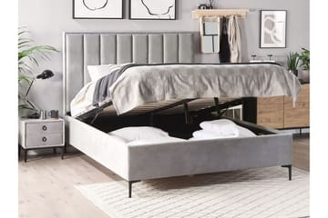 Dubbelsäng med förvaring 180x200 cm SEZANNE - Grå - Möbler - Säng - Säng med förvaring - Dubbelsäng med förvaring