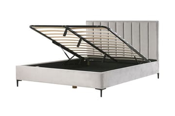 Dubbelsäng med förvaring 180x200 cm SEZANNE - Grå - Möbler - Säng - Säng med förvaring - Dubbelsäng med förvaring