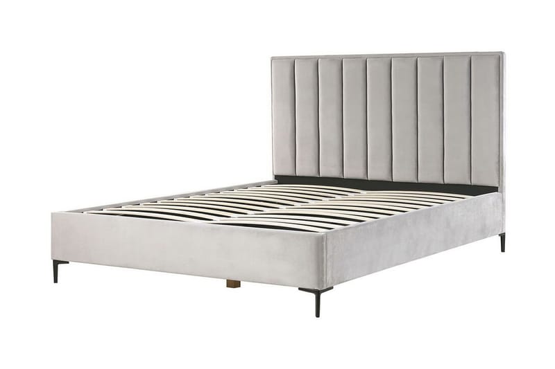 Dubbelsäng med förvaring 180x200 cm SEZANNE - Grå - Möbler - Säng - Säng med förvaring