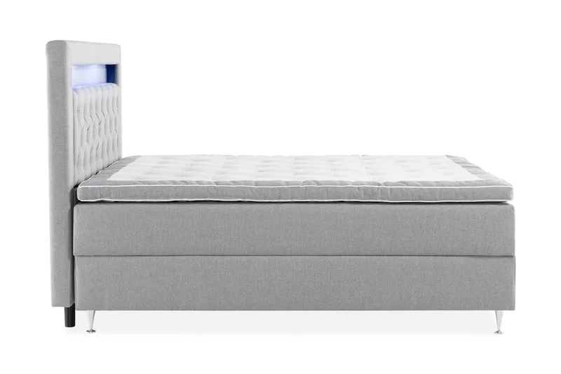 Alessia Förvaringssäng med LED-belysning 160x200 - Grå - Möbler - Säng - Säng med förvaring