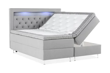 Alessia Förvaringssäng med LED-belysning 160x200 - Grå - Möbler - Säng - Säng med förvaring