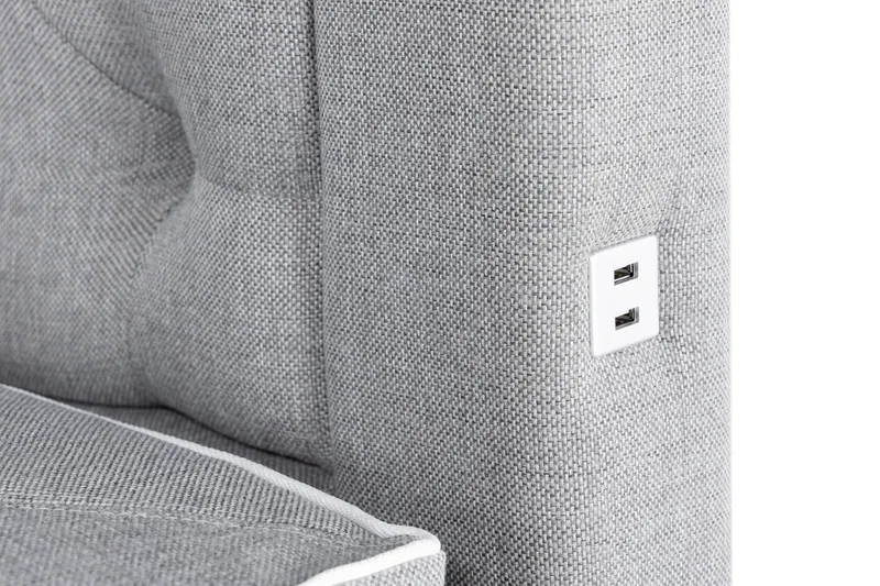 Alessia Förvaringssäng med LED-belysning 160x200 - Grå - Möbler - Säng - Säng med förvaring