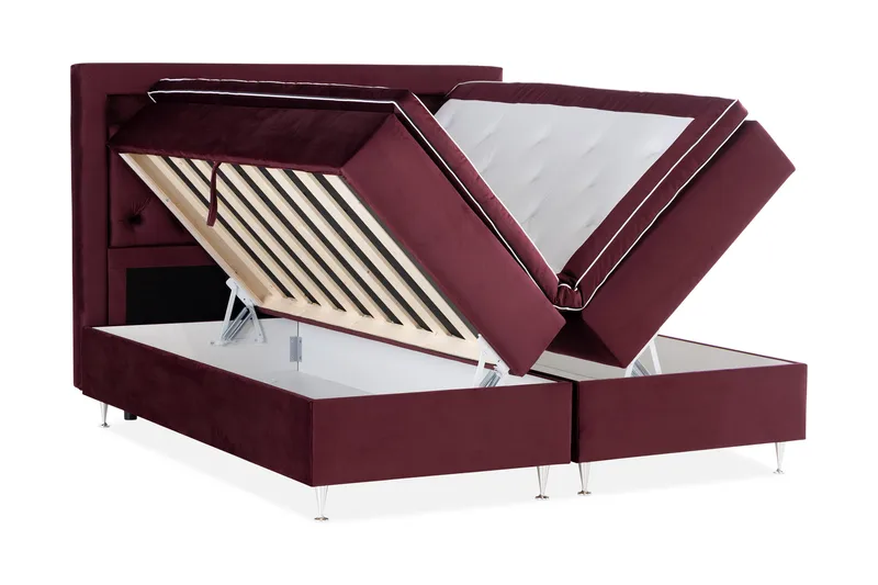 Alessia Förvaringssäng med LED-belysning 160x200 - Röd - Möbler - Säng - Säng med förvaring