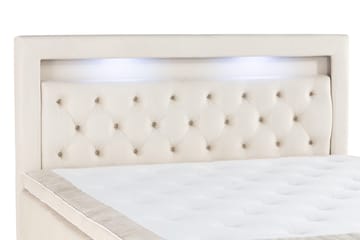 Alessia Komplett Sängpaket med Förvaring LED-belysning 160x200 cm - Biege - Möbler - Säng - Säng med förvaring