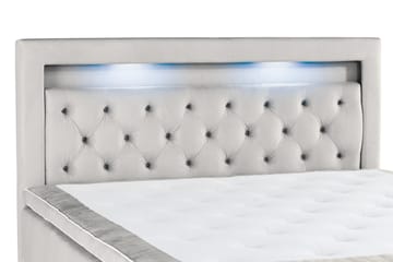 Alessia Komplett Sängpaket med Förvaring LED-belysning 160x200 cm - Ljusgrå - Möbler - Säng - Säng med förvaring