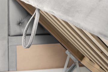 Alessia Komplett Sängpaket med Förvaring LED-belysning 160x200 cm - Ljusgrå - Möbler - Säng - Säng med förvaring