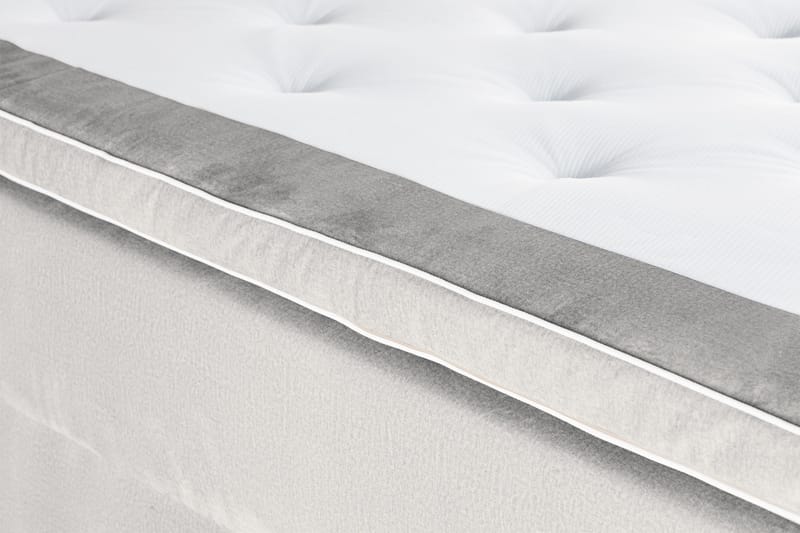 Alessia Komplett Sängpaket med Förvaring LED-belysning 160x200 cm - Ljusgrå - Möbler - Säng - Säng med förvaring