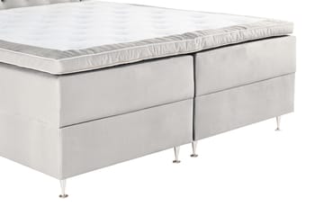 Alessia Komplett Sängpaket med Förvaring LED-belysning 160x200 cm - Ljusgrå - Möbler - Säng - Säng med förvaring