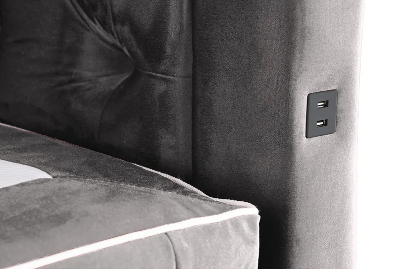 Alessia Komplett Sängpaket med Förvaring LED-belysning 160x200 cm - Mörkgrå - Möbler - Säng - Säng med förvaring