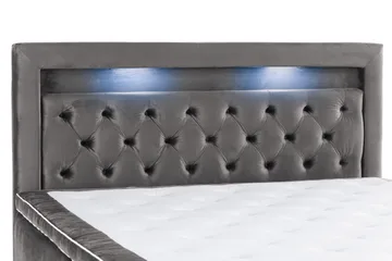 Alessia Komplett Sängpaket med Förvaring LED-belysning 160x200 cm - Mörkgrå - Möbler - Säng - Säng med förvaring