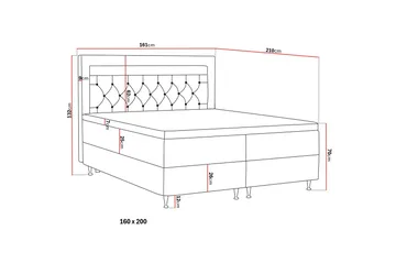 Alessia Komplett Sängpaket med Förvaring LED-belysning 160x200 cm - Mörkgrå - Möbler - Säng - Säng med förvaring