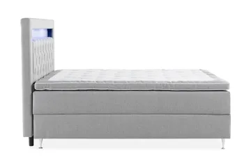Alessia Komplett Sängpaket med Förvaring LED-belysning 180x200 cm - Grå - Möbler - Säng - Säng med förvaring