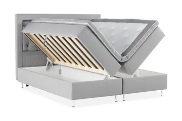 Alessia Komplett Sängpaket med Förvaring LED-belysning 180x200 cm - Grå - Möbler - Säng - Säng med förvaring