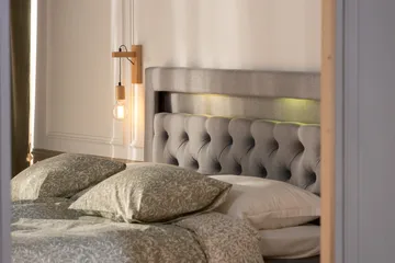 Alessia Komplett Sängpaket med Förvaring LED-belysning 180x200 cm - Grå - Möbler - Säng - Säng med förvaring