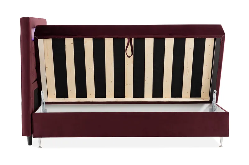 Alessia Komplett Sängpaket med Förvaring LED-belysning 180x200 cm - Röd - Möbler - Säng - Säng med förvaring