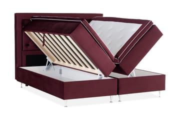 Alessia Komplett Sängpaket med Förvaring LED-belysning 180x200 cm - Röd - Möbler - Säng - Säng med förvaring