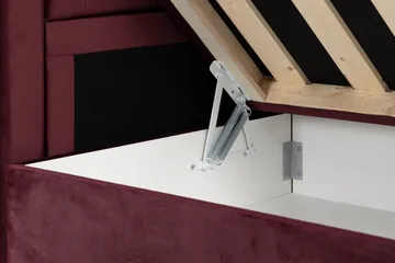 Alessia Komplett Sängpaket med Förvaring LED-belysning 180x200 cm - Röd - Möbler - Säng - Säng med förvaring