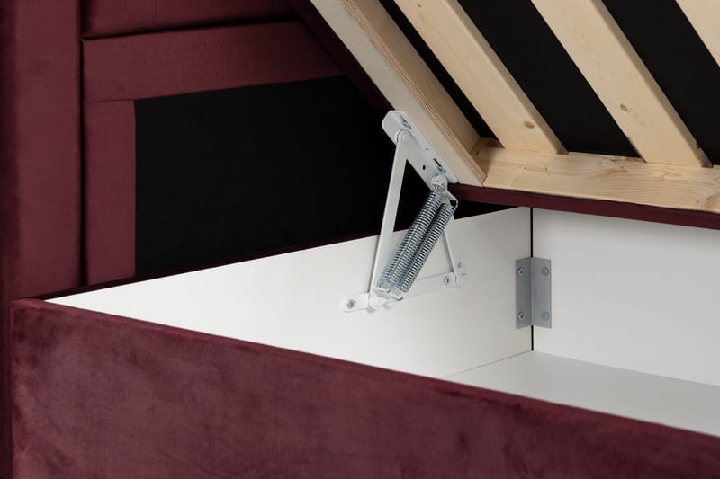 Alessia Komplett Sängpaket med Förvaring LED-belysning 180x200 cm - Röd - Möbler - Säng - Säng med förvaring