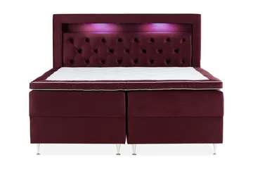 Alessia Komplett Sängpaket med Förvaring LED-belysning 180x200 cm - Röd - Möbler - Säng - Säng med förvaring