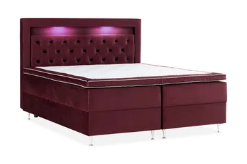 Alessia Komplett Sängpaket med Förvaring LED-belysning 180x200 cm - Röd - Möbler - Säng - Säng med förvaring