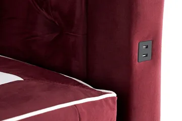 Alessia Komplett Sängpaket med Förvaring LED-belysning 180x200 cm - Röd - Möbler - Säng - Säng med förvaring