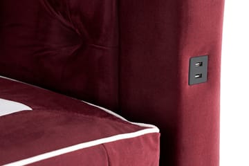 Alessia Komplett Sängpaket med Förvaring LED-belysning 180x200 cm - Röd - Möbler - Säng - Säng med förvaring