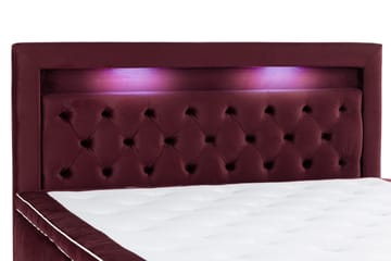 Alessia Komplett Sängpaket med Förvaring LED-belysning 180x200 cm - Röd - Möbler - Säng - Säng med förvaring