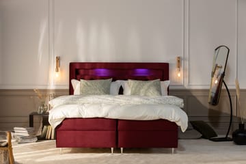 Alessia Komplett Sängpaket med Förvaring LED-belysning 180x200 cm - Röd - Möbler - Säng - Säng med förvaring